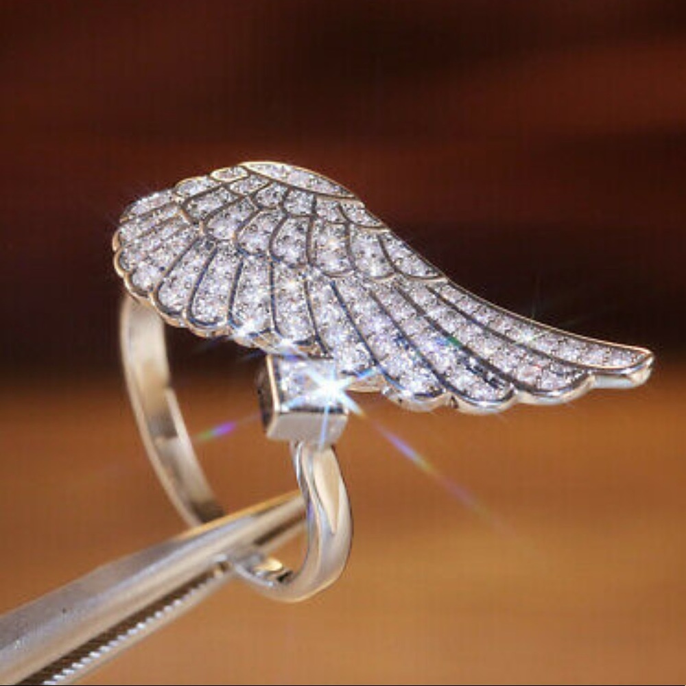 NWT 925 Silver Women White Sapphire Size 6-10 ring - Picture 2 of 4